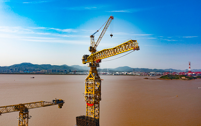 雙塔筑脊梁！徐工超大塔助建世界級大橋